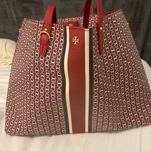 Tory Burch red monogram tote